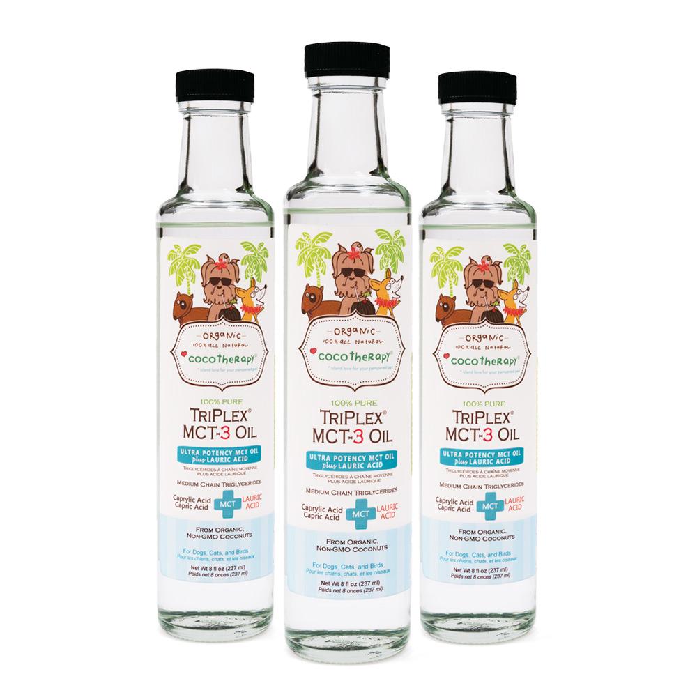 CocoTherapy 100% Pure TriPlex MCT-3 Oil | Anti-Fungal Ketones Weight Brain Support | Holistic Healthcare for Dogs, Cats and Pet Parents