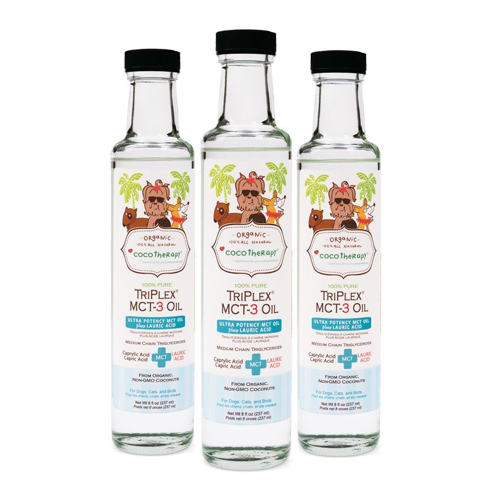 CocoTherapy 100% Pure TriPlex MCT-3 Oil | Anti-Fungal Ketones Weight Brain Support | Holistic Healthcare for Dogs, Cats and Pet Parents