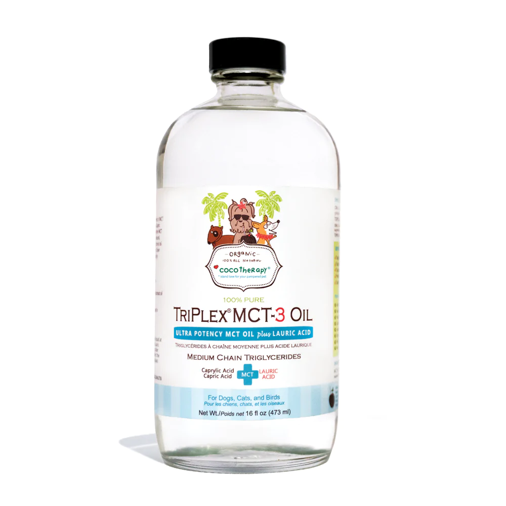 CocoTherapy 100% Pure TriPlex MCT-3 Oil | Anti-Fungal Ketones Weight Brain Support | Holistic Healthcare for Dogs, Cats and Pet Parents