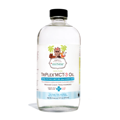 CocoTherapy 100% Pure TriPlex MCT-3 Oil | Anti-Fungal Ketones Weight Brain Support | Holistic Healthcare for Dogs, Cats and Pet Parents