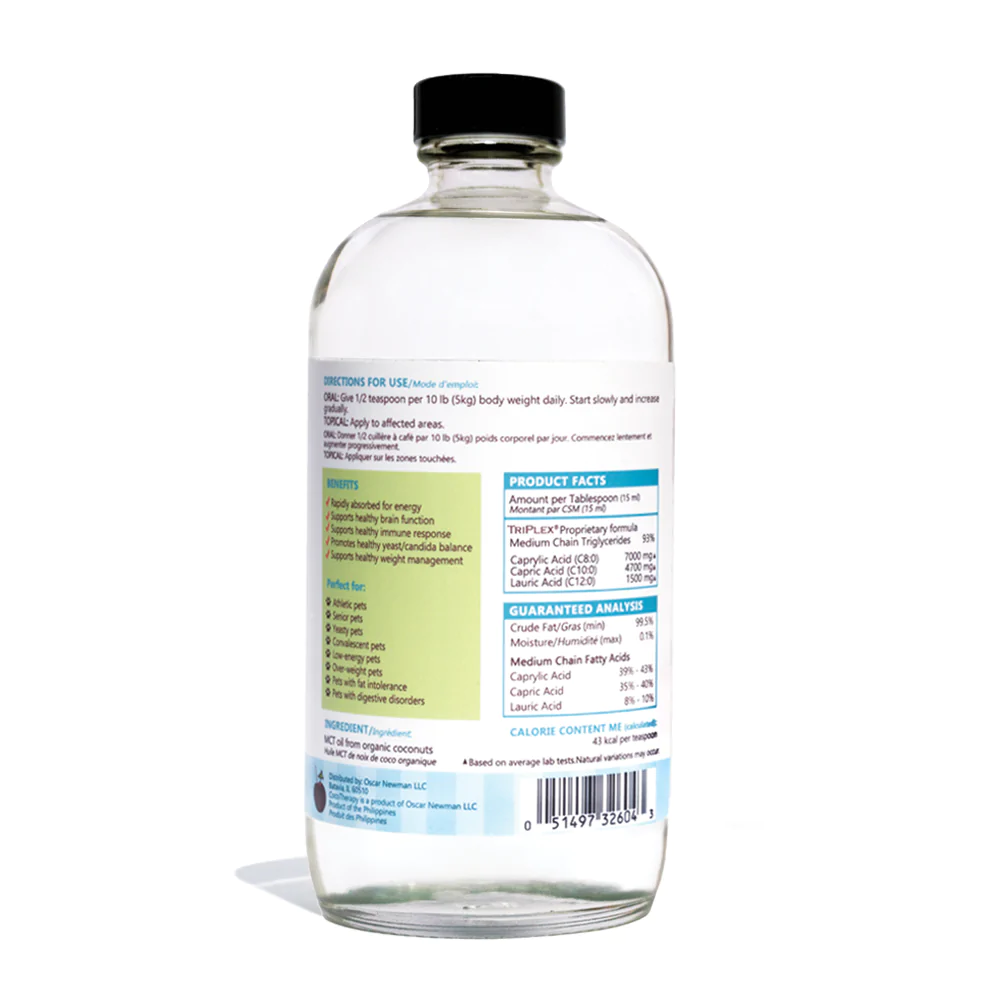 CocoTherapy 100% Pure TriPlex MCT-3 Oil | Anti-Fungal Ketones Weight Brain Support | Holistic Healthcare for Dogs, Cats and Pet Parents
