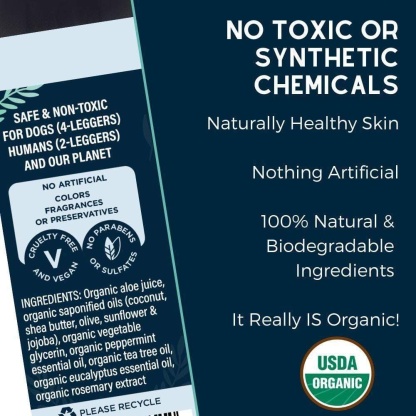 4Legger Cooling, Tea Tree USDA Certified Organic Shampoo (8oz) | Yeast & Bacteria Skin Shampoo for Dogs