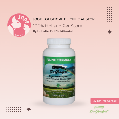 Dr Goodpet Feline Digestive Enzymes (4oz) Digestive Support Sensitive Stomach Support for Cats