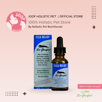 Dr Goodpet Flea Relief (1oz) Natural Flea Tick Mite Itch Support for Dogs and Cats