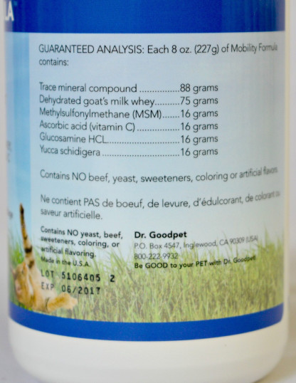 Dr Goodpet Mobility Formula (8oz) Joint Hip Mobility Support for Dogs and Cats