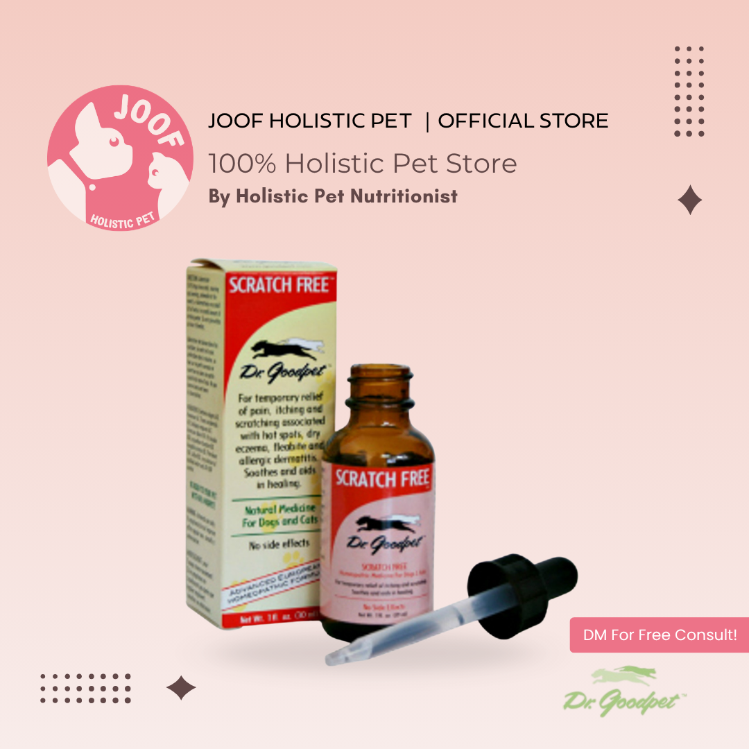 Dr Goodpet Scratch Free (1oz) Itchy Skin Allergy Hotspot Support for Dogs and Cats