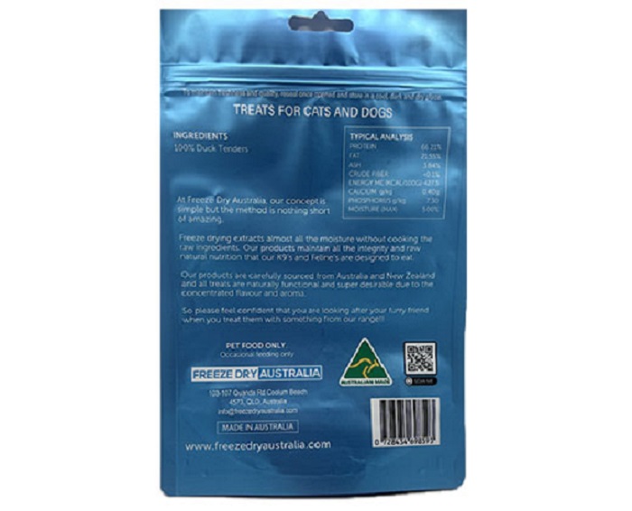 Freeze Dry Australia Duck Tenders | Freeze-Dried Treats Whole Food Toppers For Dogs and Cats | Premium Pet Treats