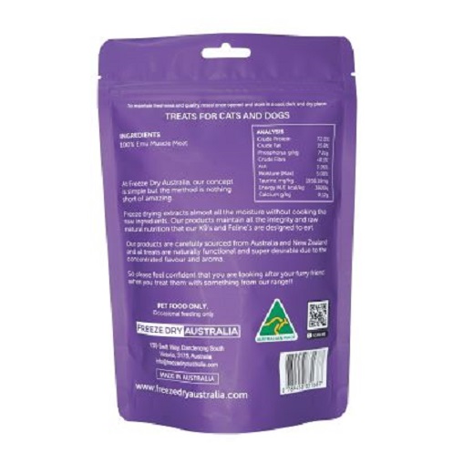 Freeze Dry Australia Emu Cookie | Freeze-Dried Treats Whole Food Toppers For Dogs and Cats | Premium Pet Treats