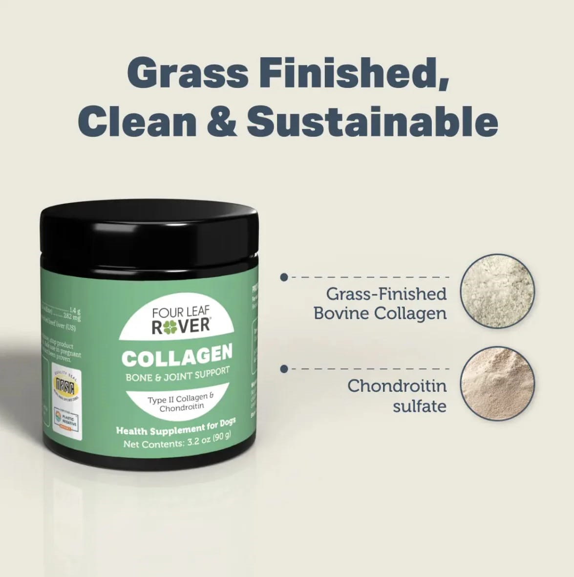 Four Leaf Rover Collagen | Joint Gut Skin Support | Holistic Healthcare for Dogs