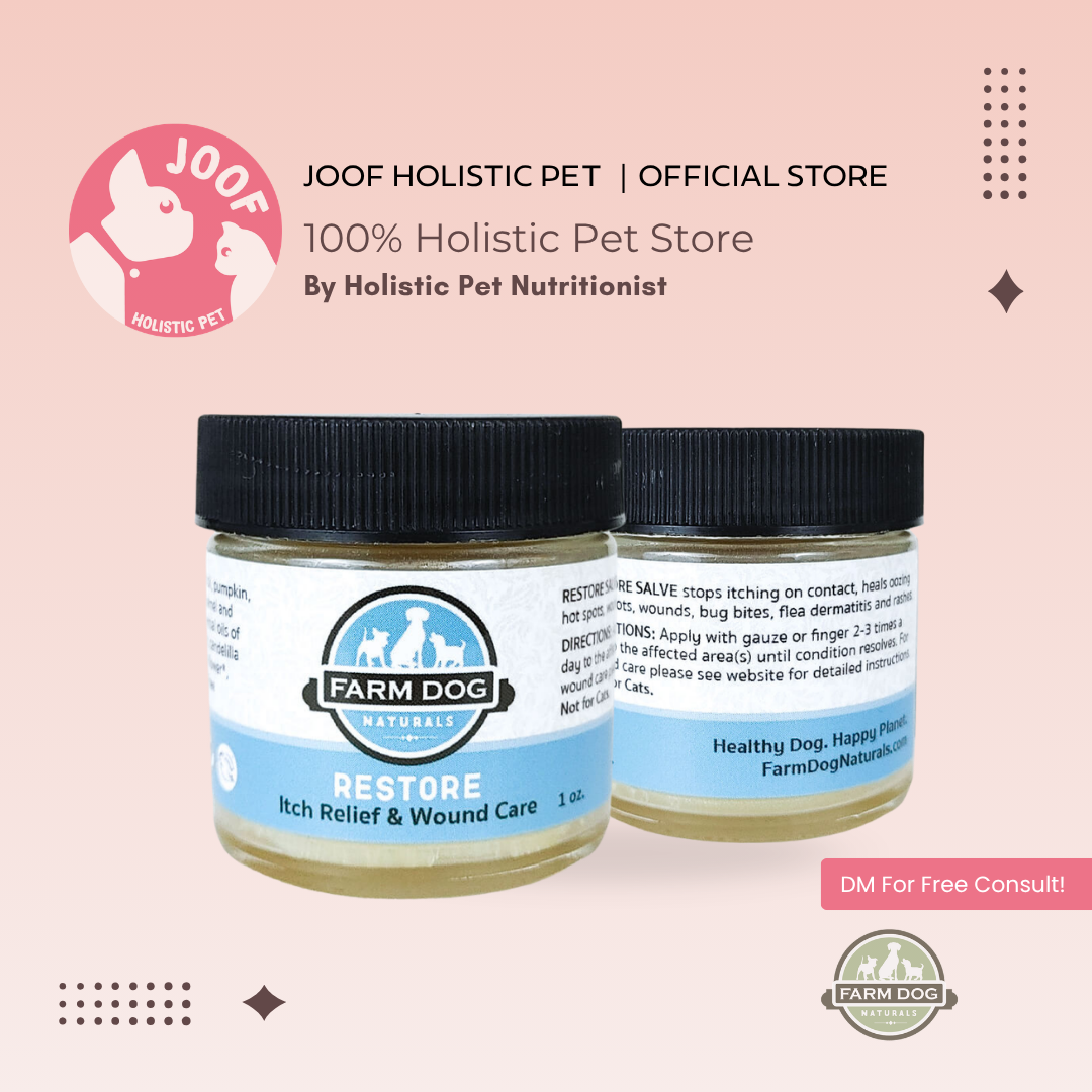 Farm Dog Naturals Restore Salve (2oz) Itchy Skin Hotspot Rash Relief Herbal Balm for Dogs