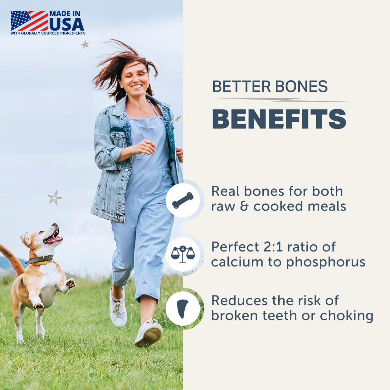 Four Leaf Rover Better Bones (8.8oz) Bone Joint Calcium Phosphorus Support Vet Formulated Natural for Dogs
