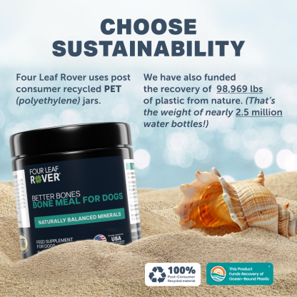 Four Leaf Rover Better Bones (8.8oz) Bone Joint Calcium Phosphorus Support Vet Formulated Natural for Dogs