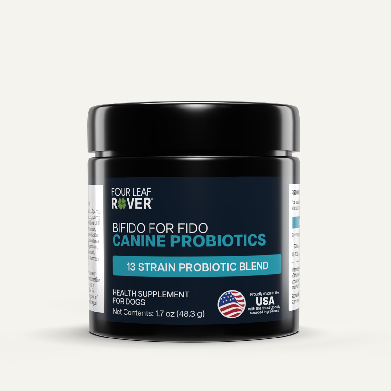 Four Leaf Rover Bifido For Fido (1.7oz) Daily Probiotics Gut Health Support Vet Formulated for Dogs
