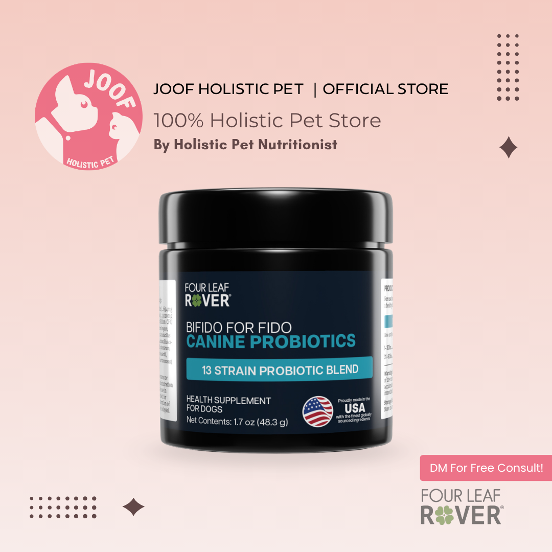 Four Leaf Rover Bifido For Fido (1.7oz) Daily Probiotics Gut Health Support Vet Formulated for Dogs