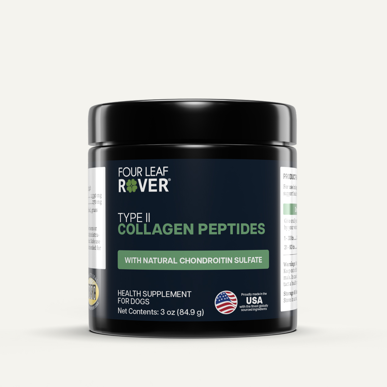 Four Leaf Rover Collagen (3.2oz) Joint Gut Skin Coat Support Vet Formulated Natural for Dogs
