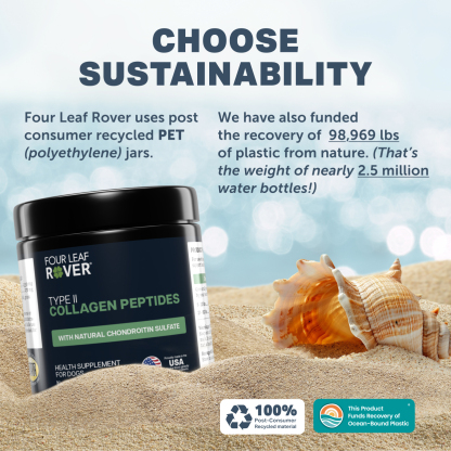 Four Leaf Rover Collagen (3.2oz) Joint Gut Skin Coat Support Vet Formulated Natural for Dogs