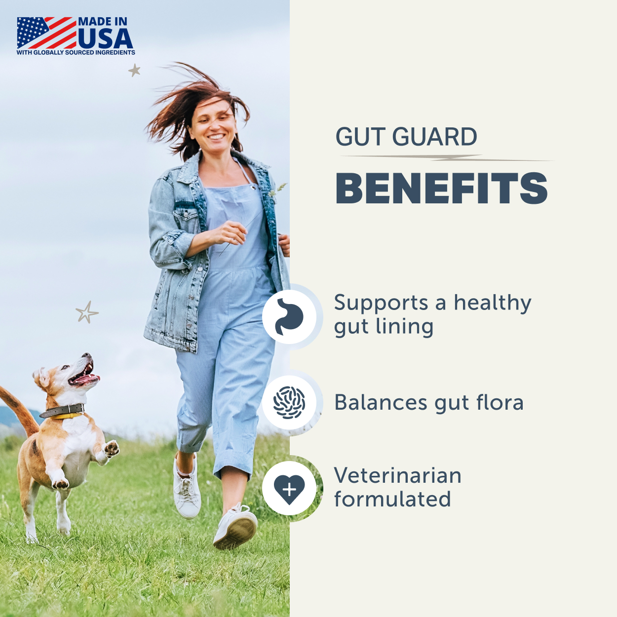 Four Leaf Rover Gut Guard (3.5oz) Probiotics Gut Repair Diarrhea IBD Support Vet Formulated for Dogs