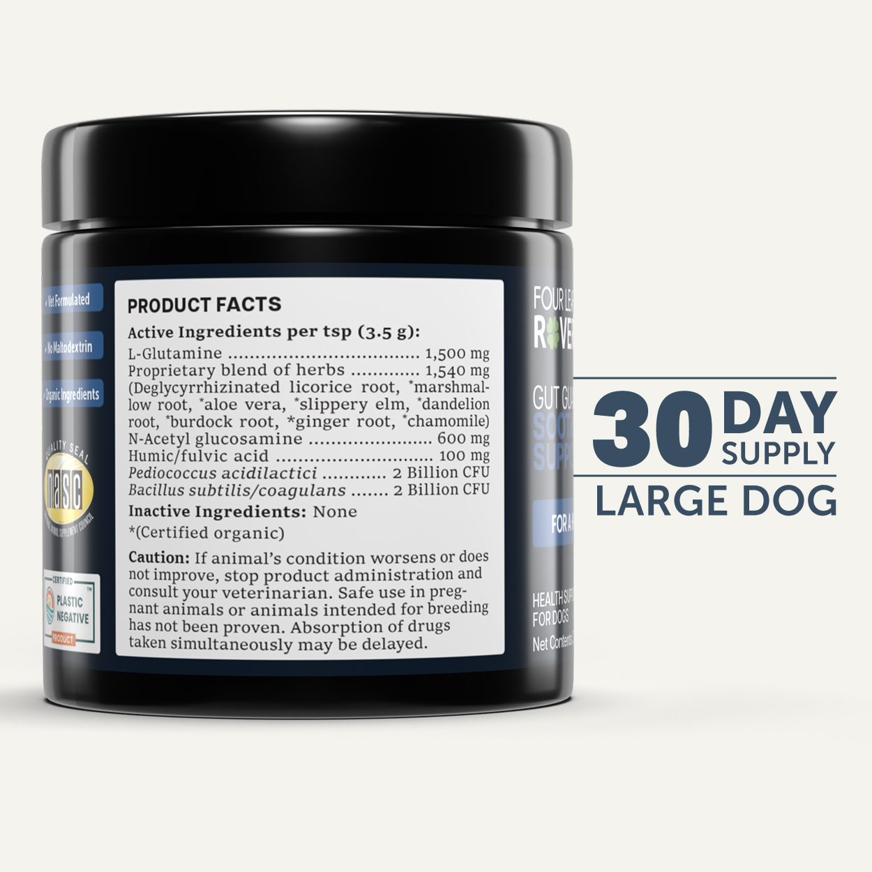 Four Leaf Rover Gut Guard (3.5oz) Probiotics Gut Repair Diarrhea IBD Support Vet Formulated for Dogs