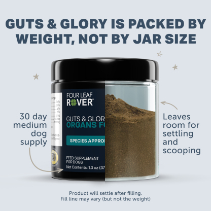 Four Leaf Rover Guts & Glory (1.5oz) Organ Glandular Whole Food Support Vet Formulated Natural for Dogs