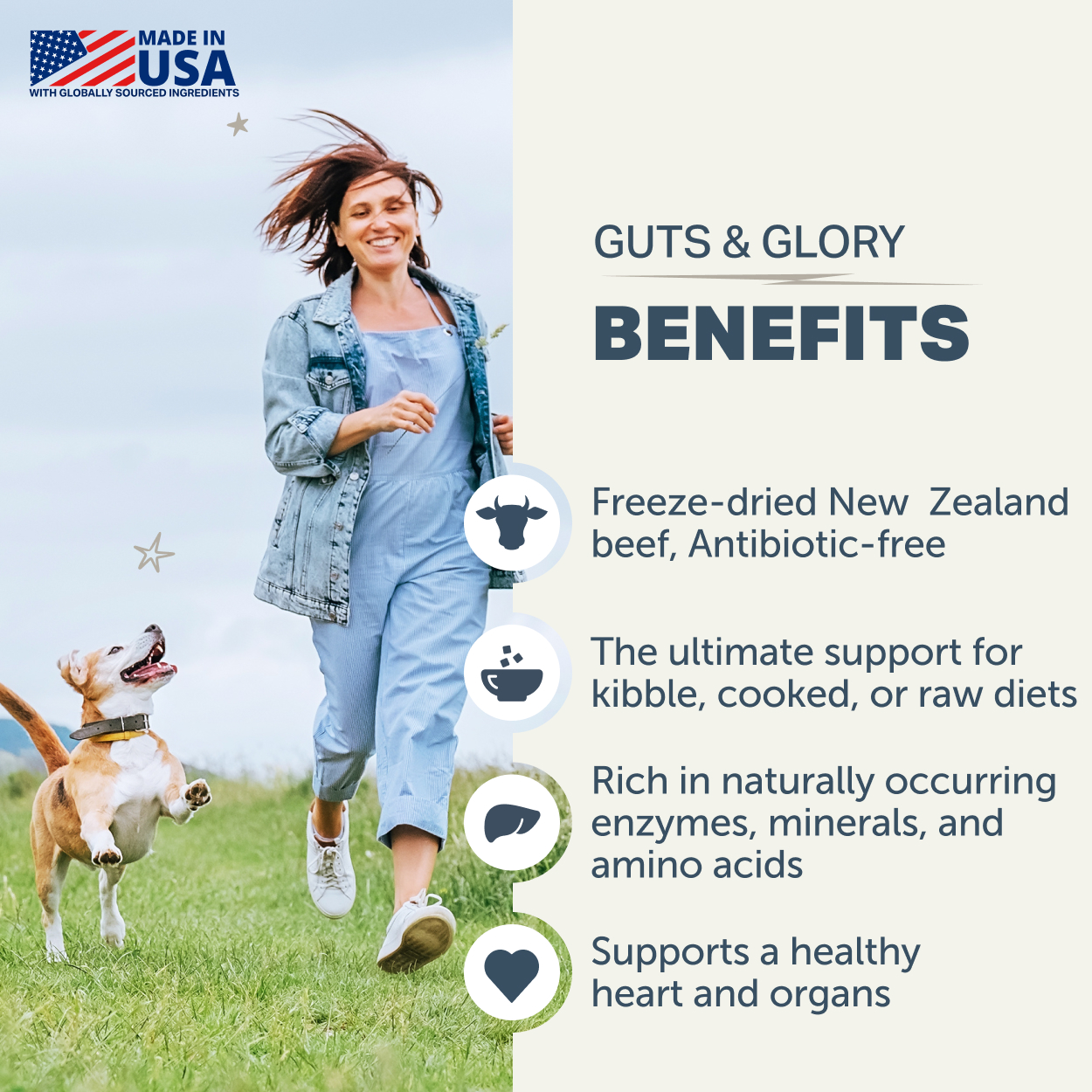 Four Leaf Rover Guts & Glory (1.5oz) Organ Glandular Whole Food Support Vet Formulated Natural for Dogs