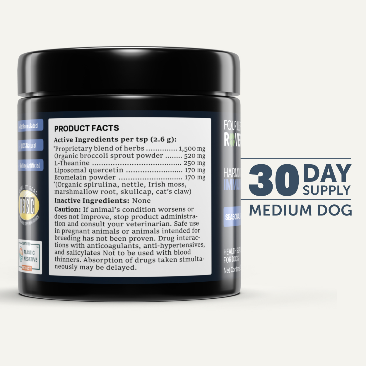 Four Leaf Rover Harmony (2.8oz) Seasonal Allergy Itch Relief Support Vet Formulated Natural for Dogs