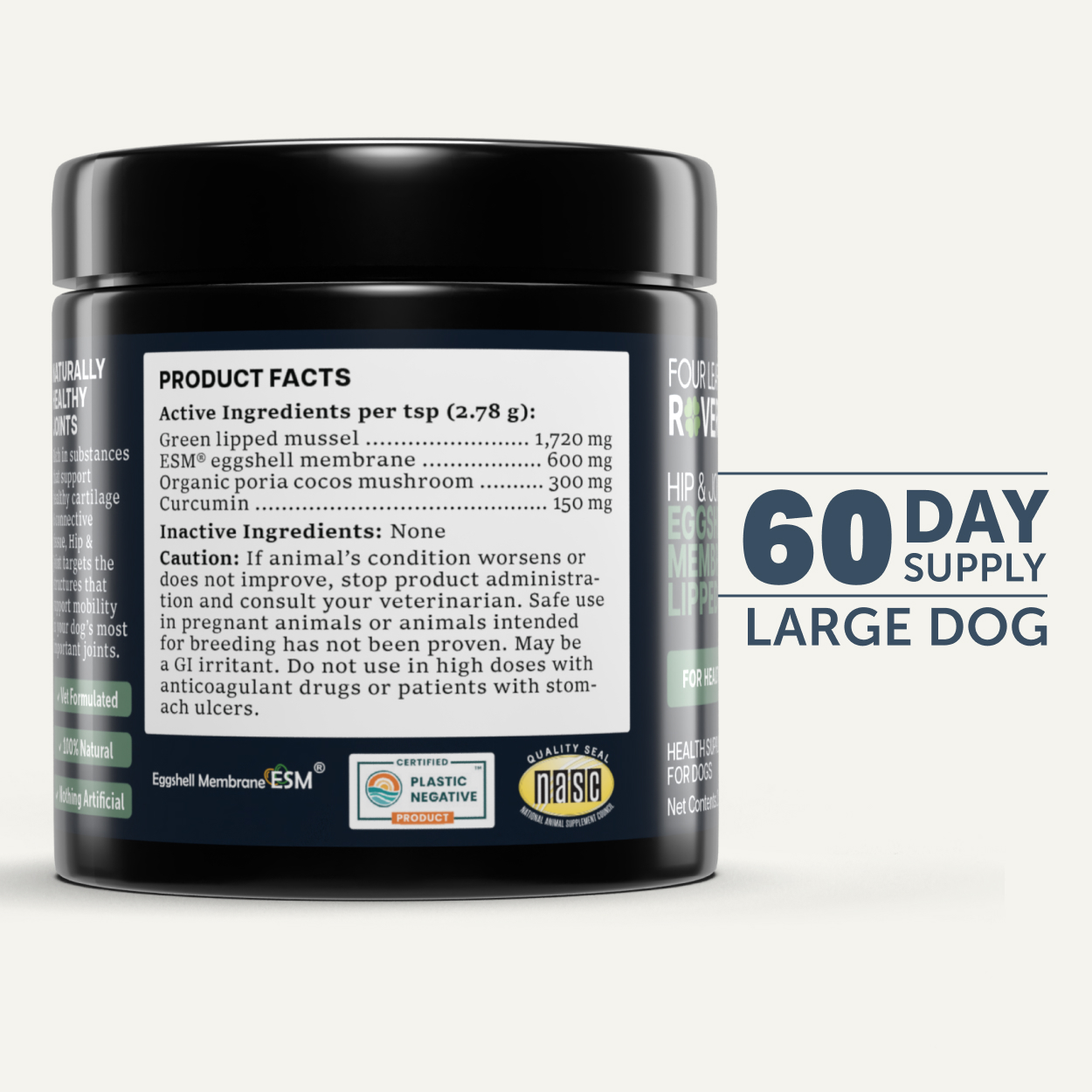 Four Leaf Rover Hip & Joint (2.9oz) Joint Mobility Arthritis Support Vet Formulated Natural for Dogs