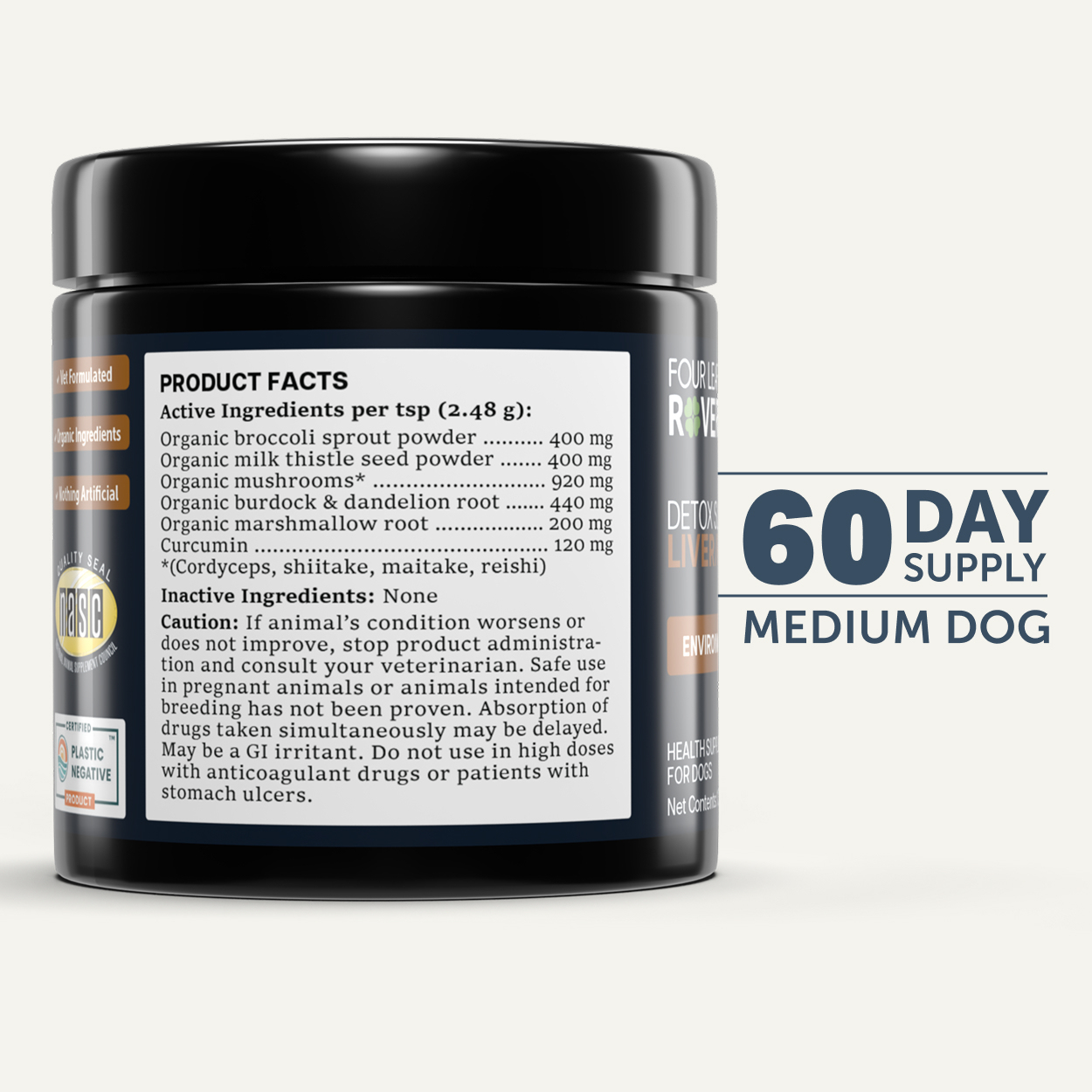Four Leaf Rover Liver Kidney Clean (1.3oz) Liver Kidney Detox Cleanse Support Vet Formulated for Dogs
