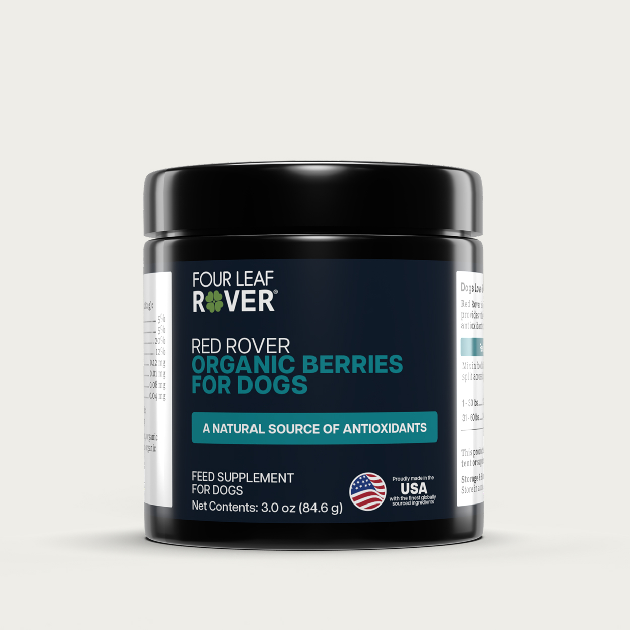 Four Leaf Rover Red Rover (3oz) Antioxidant Gut Immune Detox Support Vet Formulated Natural for Dogs