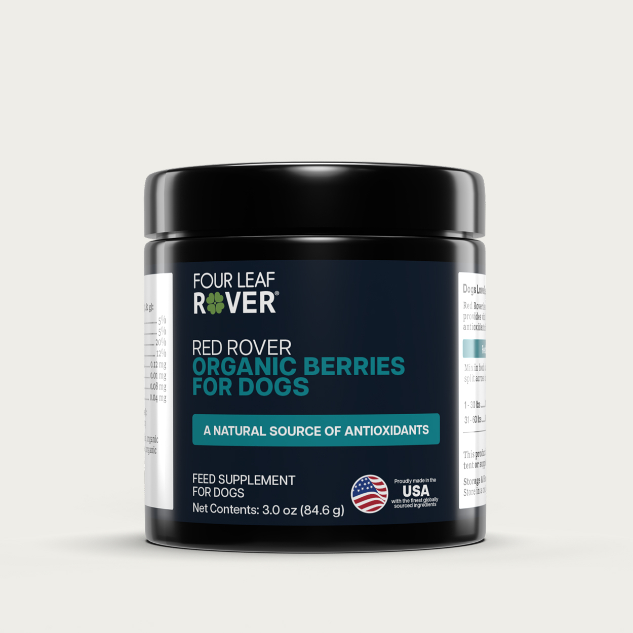 Four Leaf Rover Red Rover (3oz) Antioxidant Gut Immune Detox Support Vet Formulated Natural for Dogs