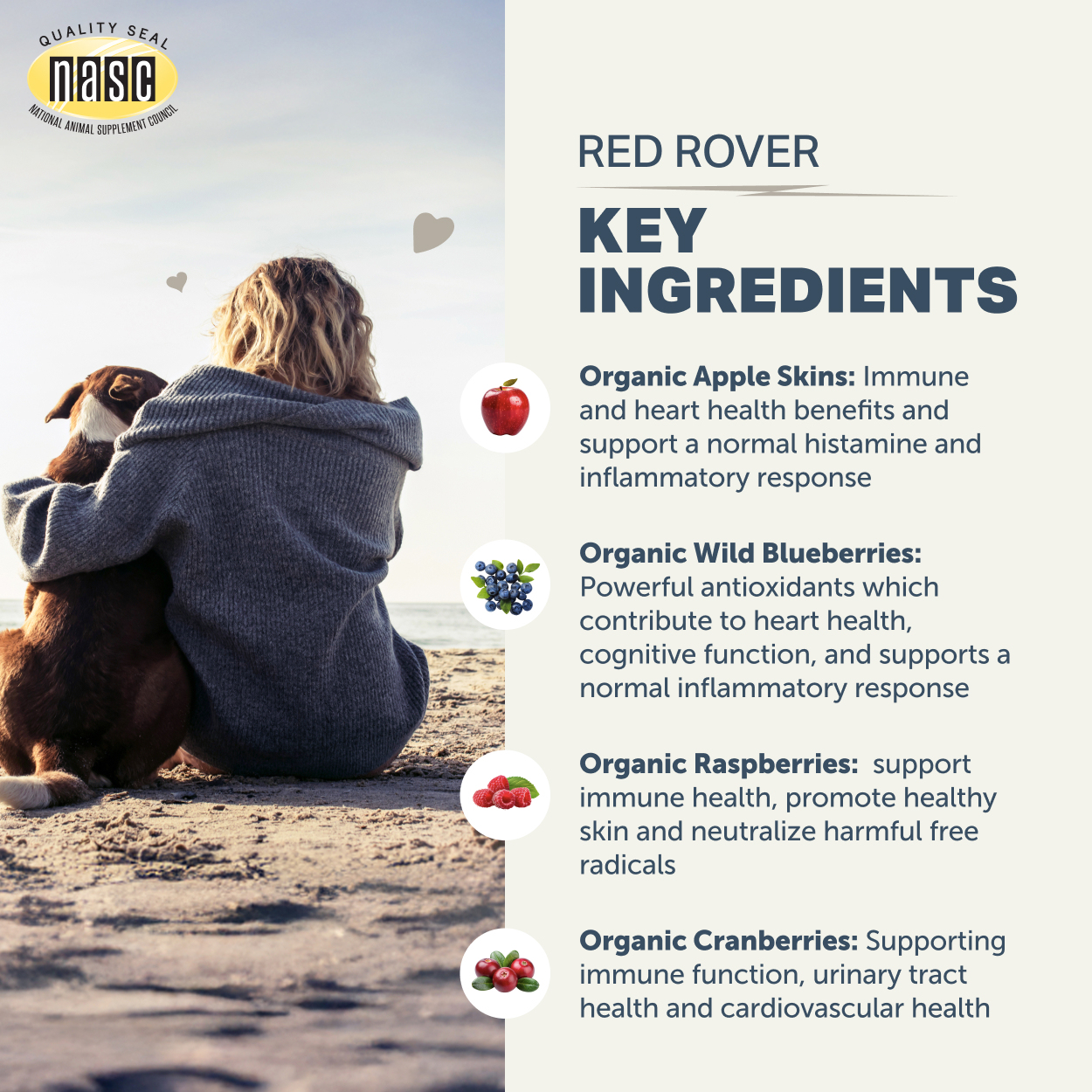 Four Leaf Rover Red Rover (3oz) Antioxidant Gut Immune Detox Support Vet Formulated Natural for Dogs