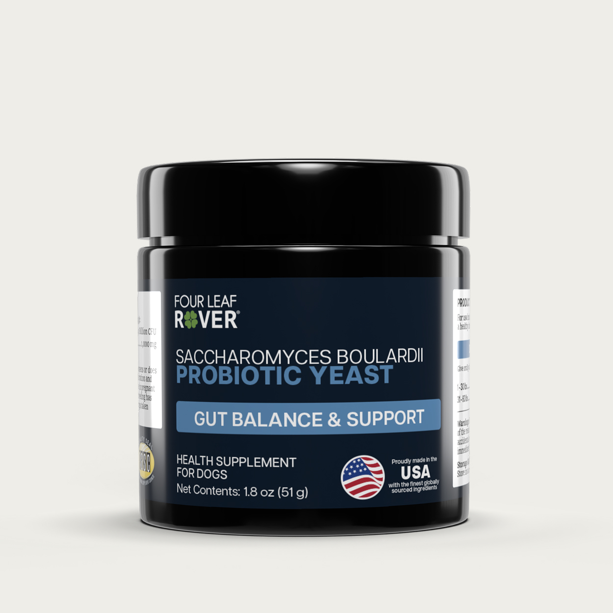 Four Leaf Rover Saccharomyces Boulardii (1.7oz) Probiotic Diarrhea IBD Gut Support Vet Formulated for Dogs