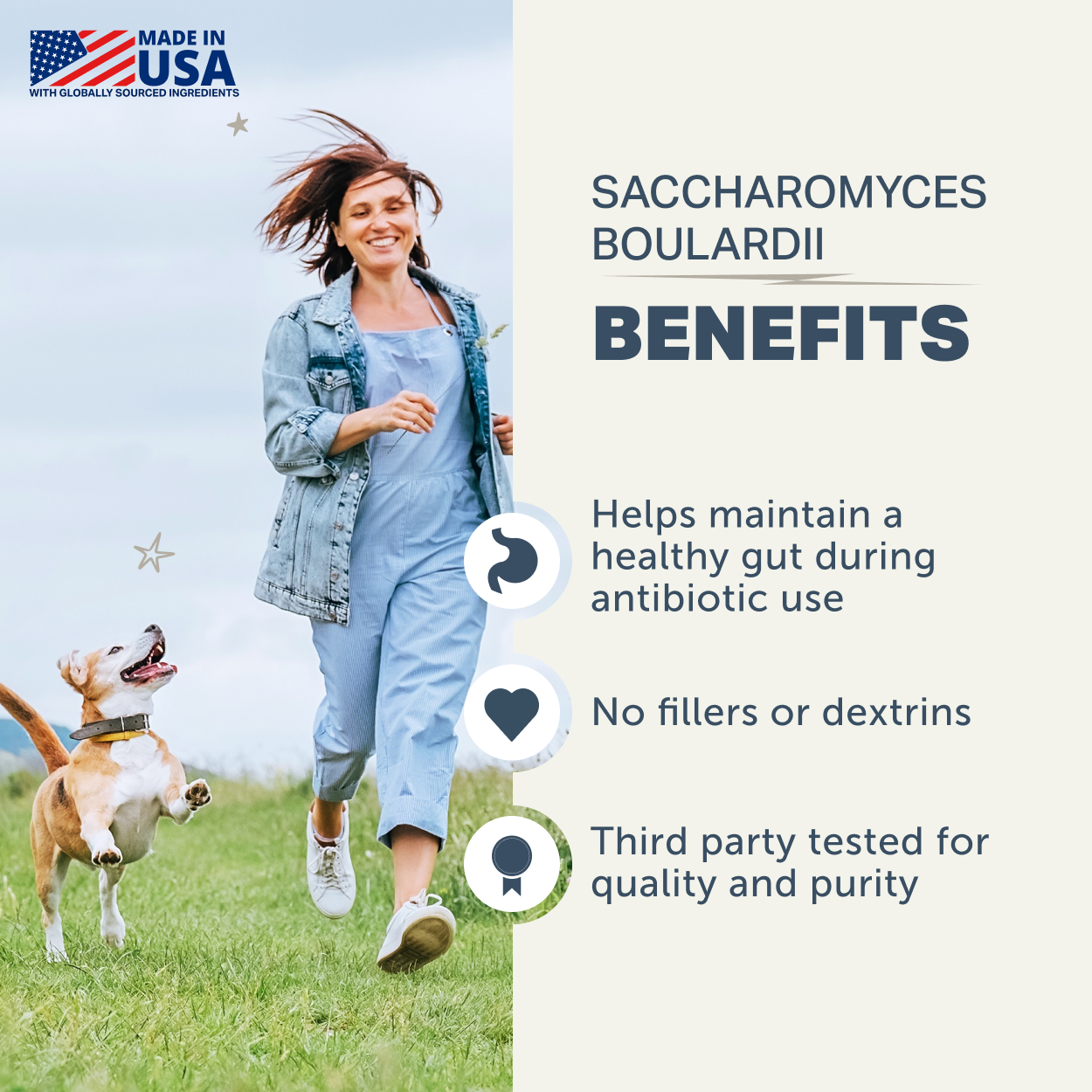 Four Leaf Rover Saccharomyces Boulardii (1.7oz) Probiotic Diarrhea IBD Gut Support Vet Formulated for Dogs