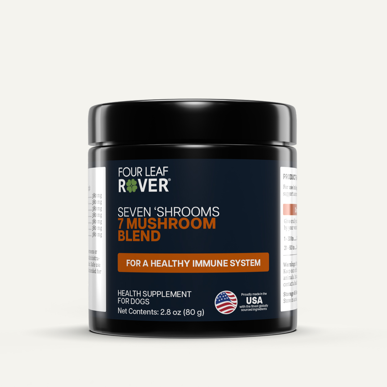 Four Leaf Rover Seven Shrooms (2.8oz) Mushroom Immune Cancer Support Vet Formulated for Dogs