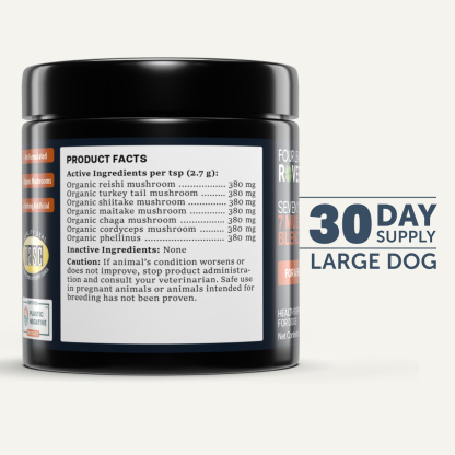 Four Leaf Rover Seven Shrooms (2.8oz) Mushroom Immune Cancer Support Vet Formulated for Dogs