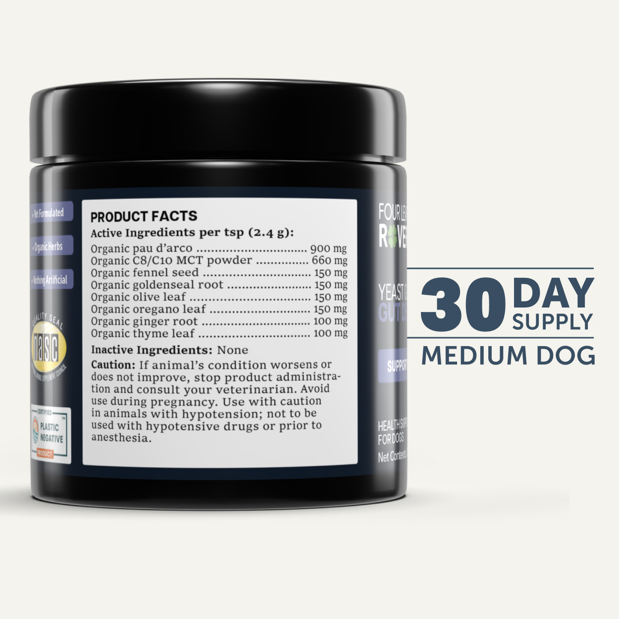 Four Leaf Rover Yeast Guard (1.4oz) Yeast Infection Itchy Skin Gut Support Vet Formulated for Dogs