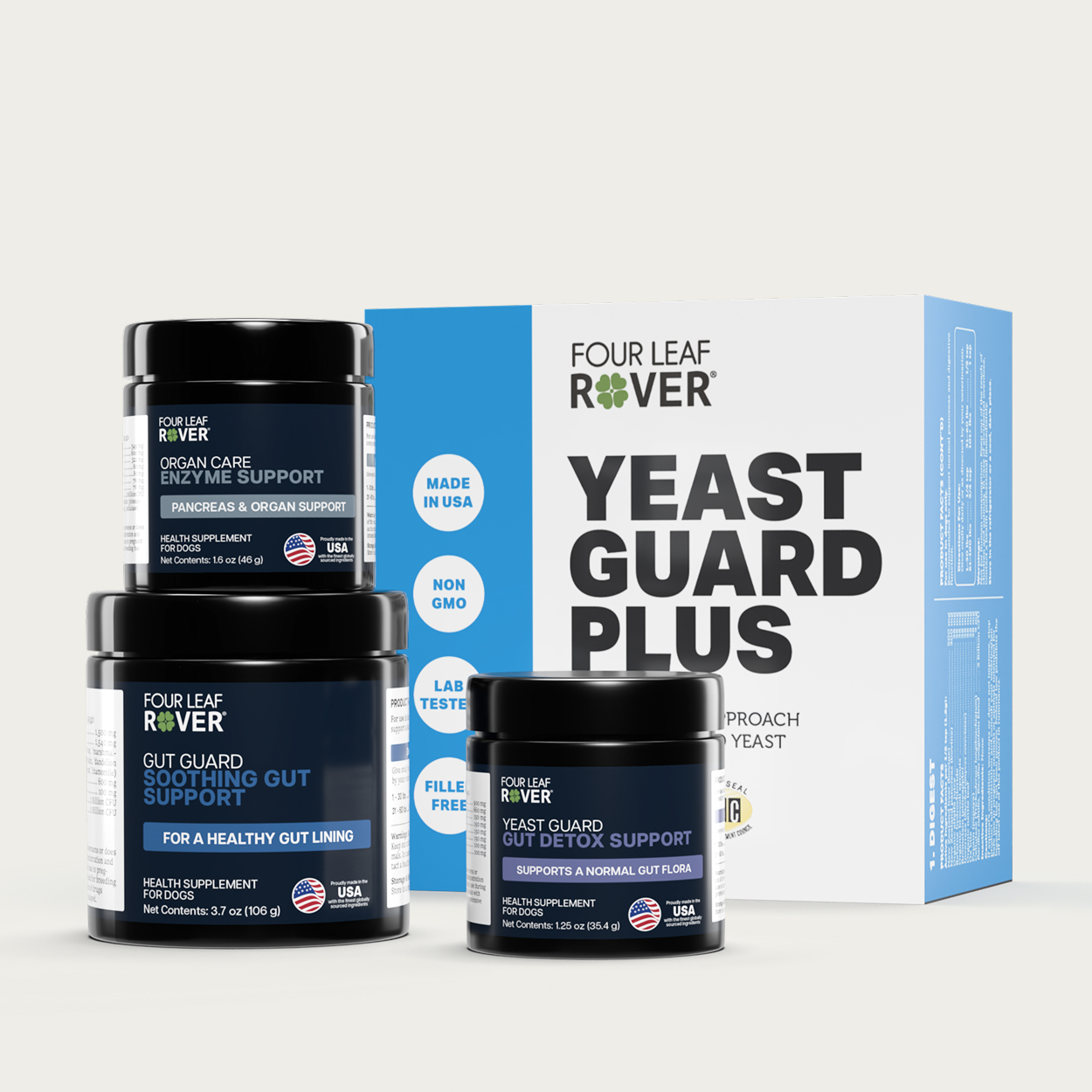 Four Leaf Rover Yeast Guard Plus Yeast Infection Itchy Skin Ear Paw Support Vet Formulated for Dogs
