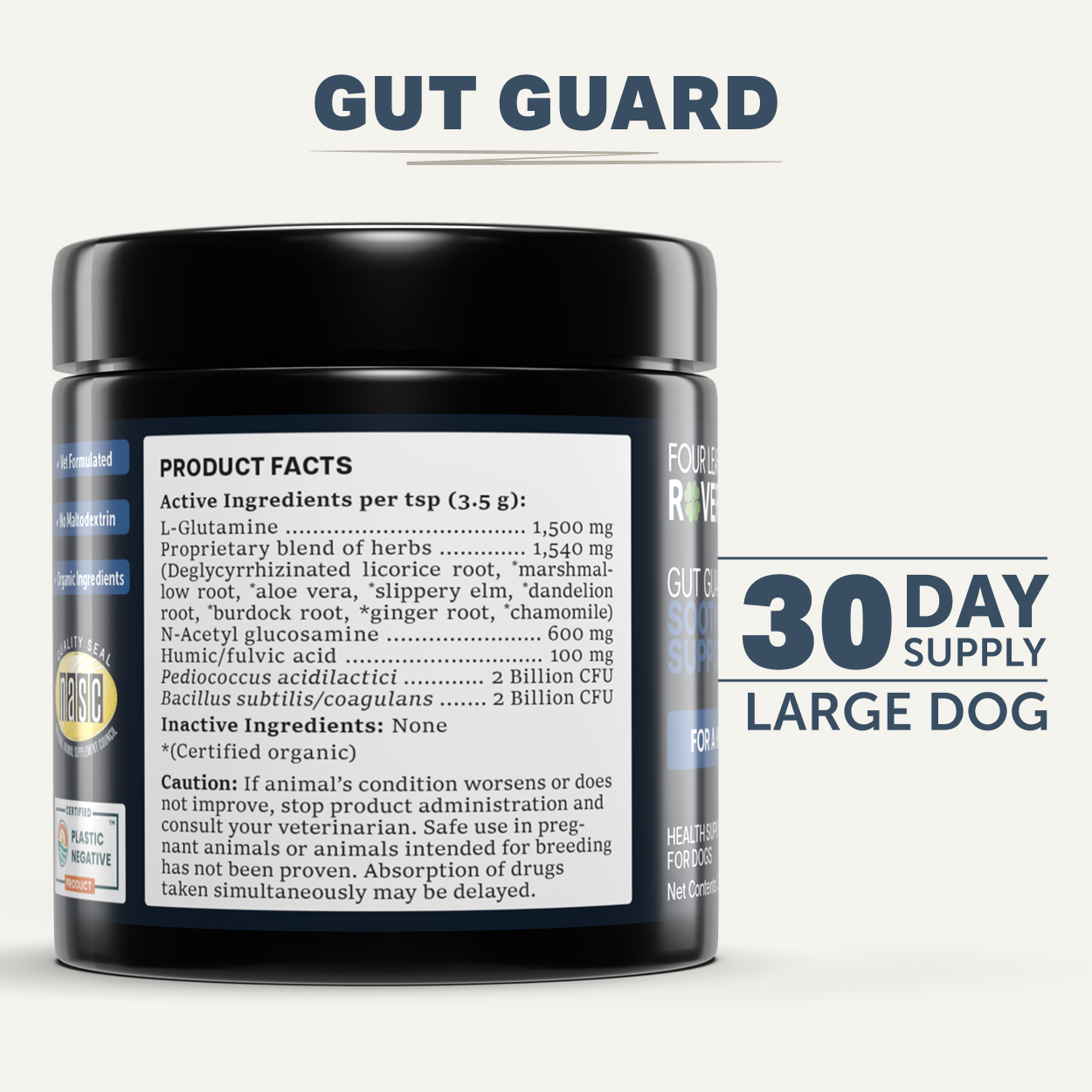 Four Leaf Rover Yeast Guard Plus Yeast Infection Itchy Skin Ear Paw Support Vet Formulated for Dogs