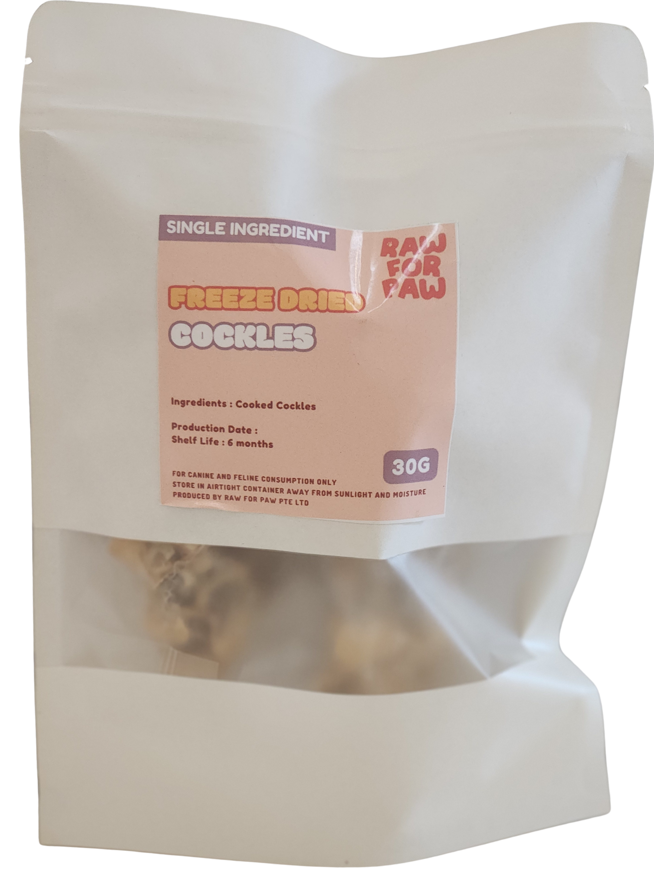 Raw for Paw Freeze Dried Cockles 30g | Freeze-Dried Treats Whole Food Toppers For Dogs and Cats | Premium Pet Treats