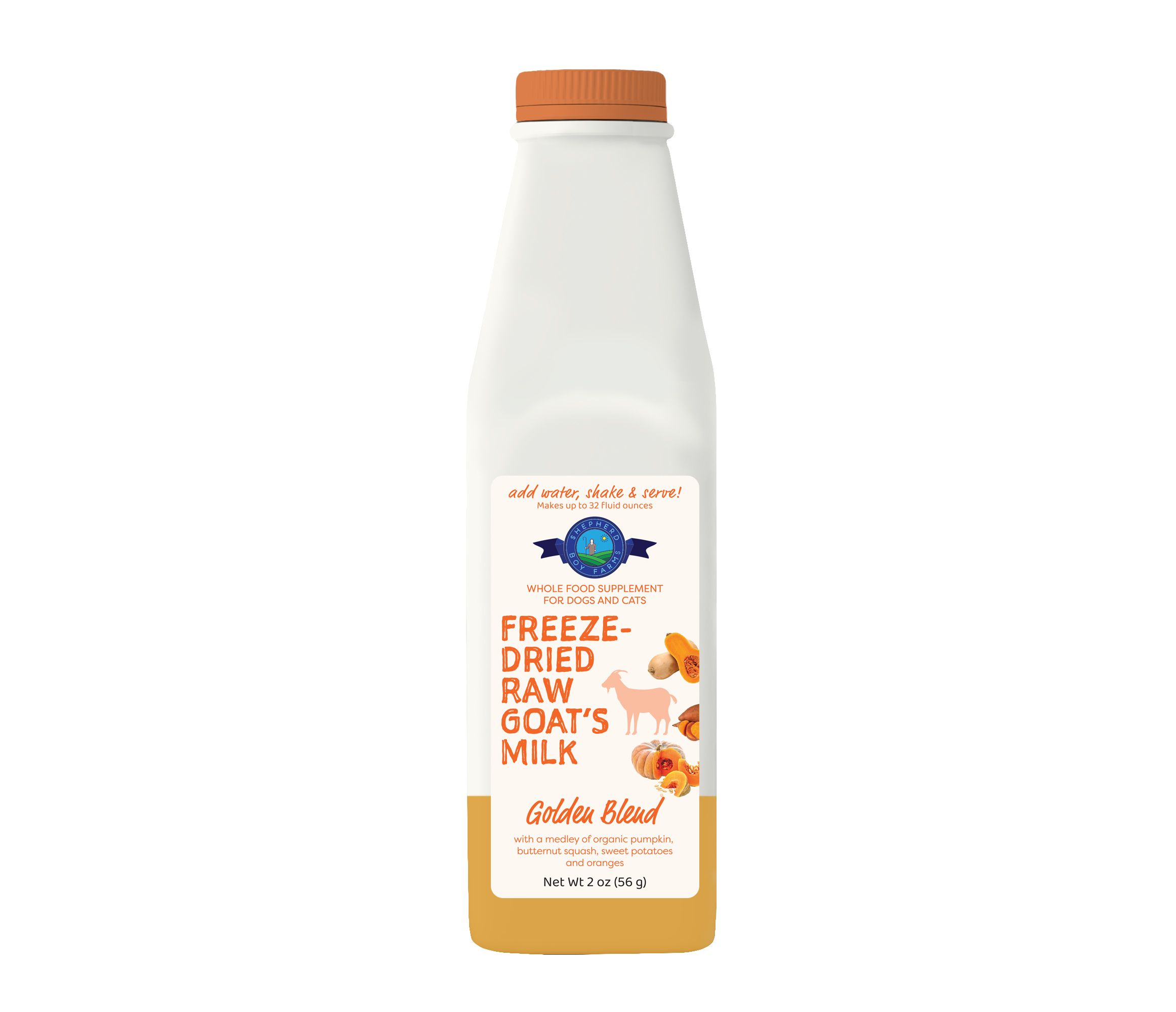 Shepherd Boy Farms Golden Blend Raw Goat's Milk | Freeze-Dried Whole Food Toppers For Dogs and Cats | Premium Pet Food