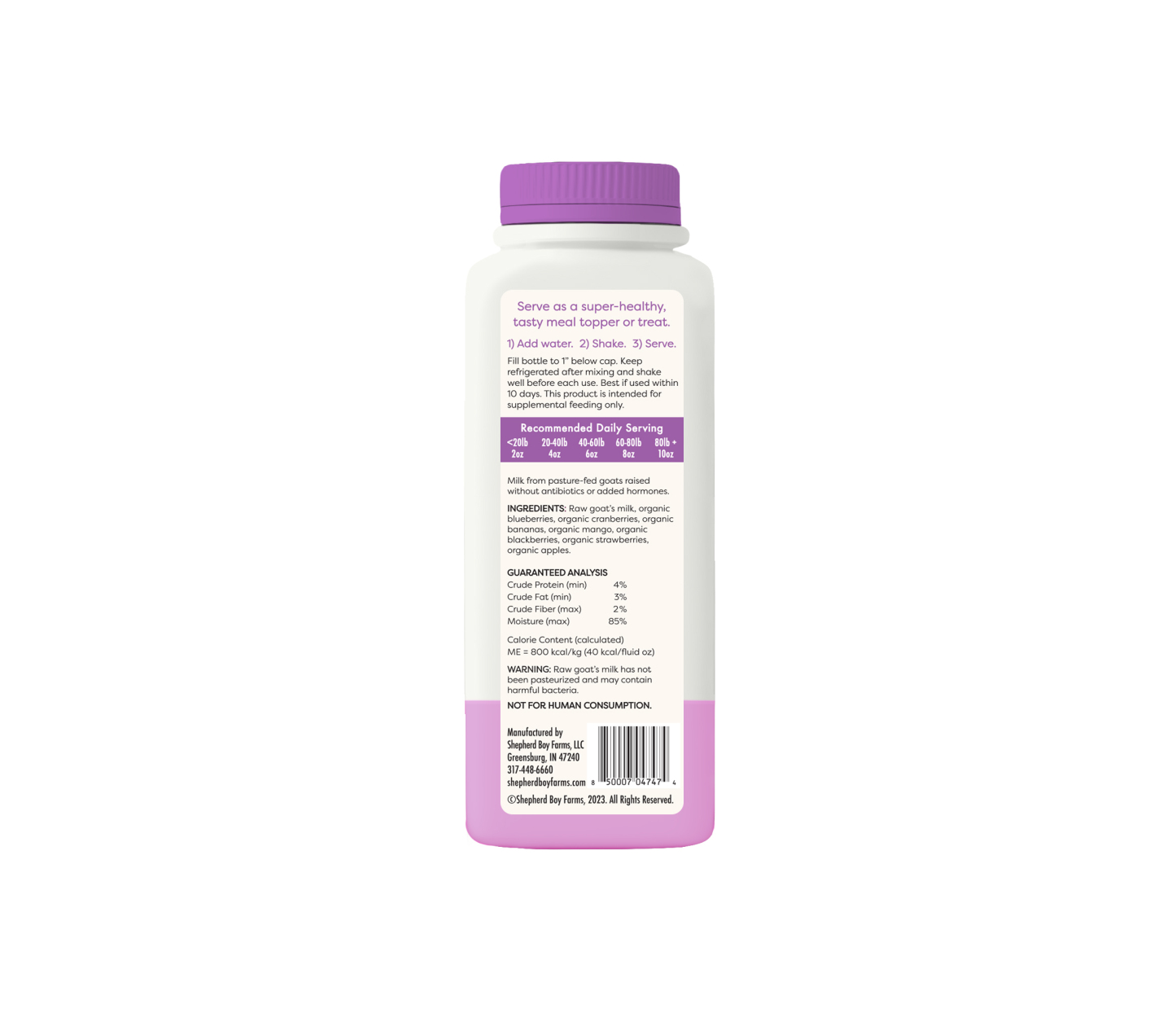 Shepherd Boy Farms Super Fruit Blend Raw Goat's Milk | Freeze-Dried Whole Food Toppers For Dogs and Cats | Premium Pet Food