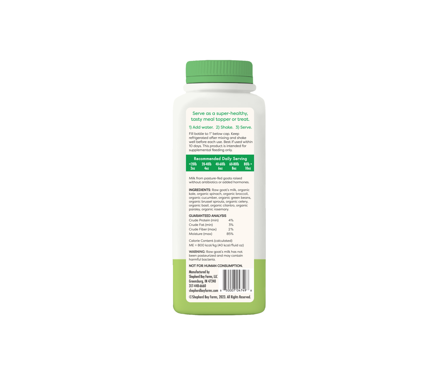 Shepherd Boy Farms Super Greens Blend Raw Goat's Milk | Freeze-Dried Whole Food Toppers For Dogs and Cats | Premium Pet Food