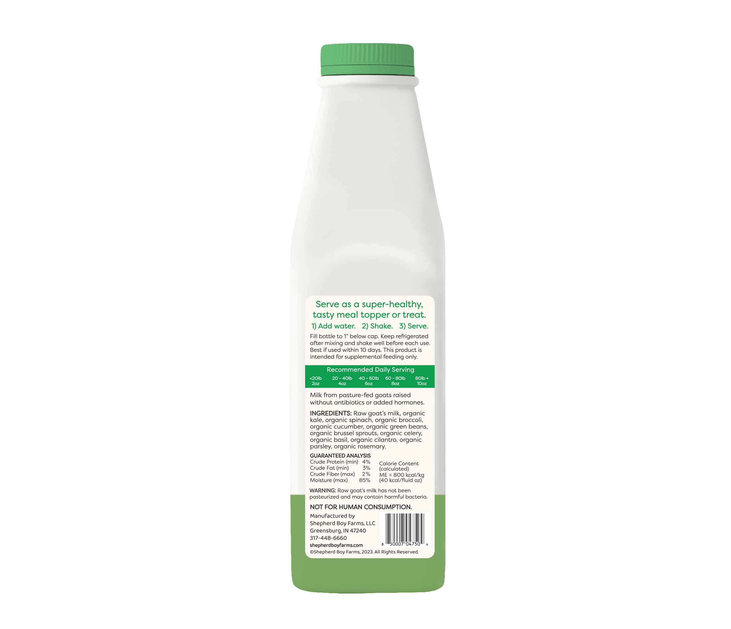 Shepherd Boy Farms Super Greens Blend Raw Goat's Milk | Freeze-Dried Whole Food Toppers For Dogs and Cats | Premium Pet Food