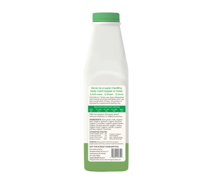 Shepherd Boy Farms Super Greens Blend Raw Goat's Milk | Freeze-Dried Whole Food Toppers For Dogs and Cats | Premium Pet Food