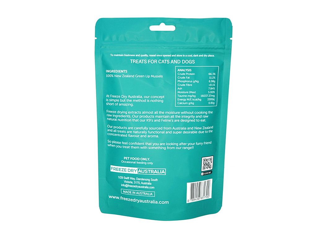 Freeze Dry Australia Whole Green Lipped Mussels (70g) Freeze Dried Joint Mobility Arthritis Support Treat for Dogs and Cats