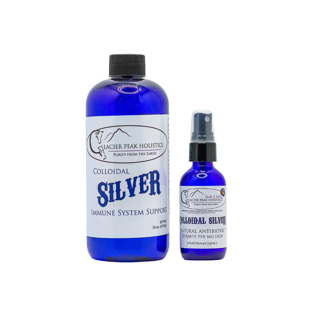 Glacier Peak Colloidal Silver (10 PPM) | Antiviral Anti-fungal Natural Antibiotics Immune Support | Holistic Healthcare for Dogs and Cats
