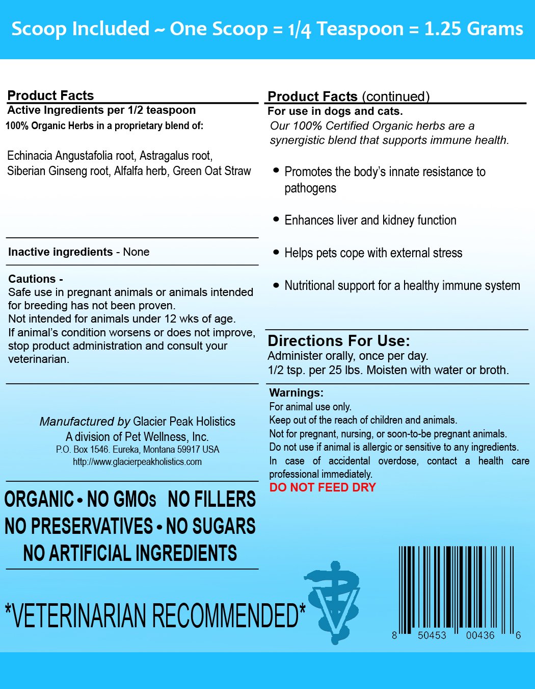 Glacier Peak Peak Immune (3oz) Immune System Support for Dogs and Cats