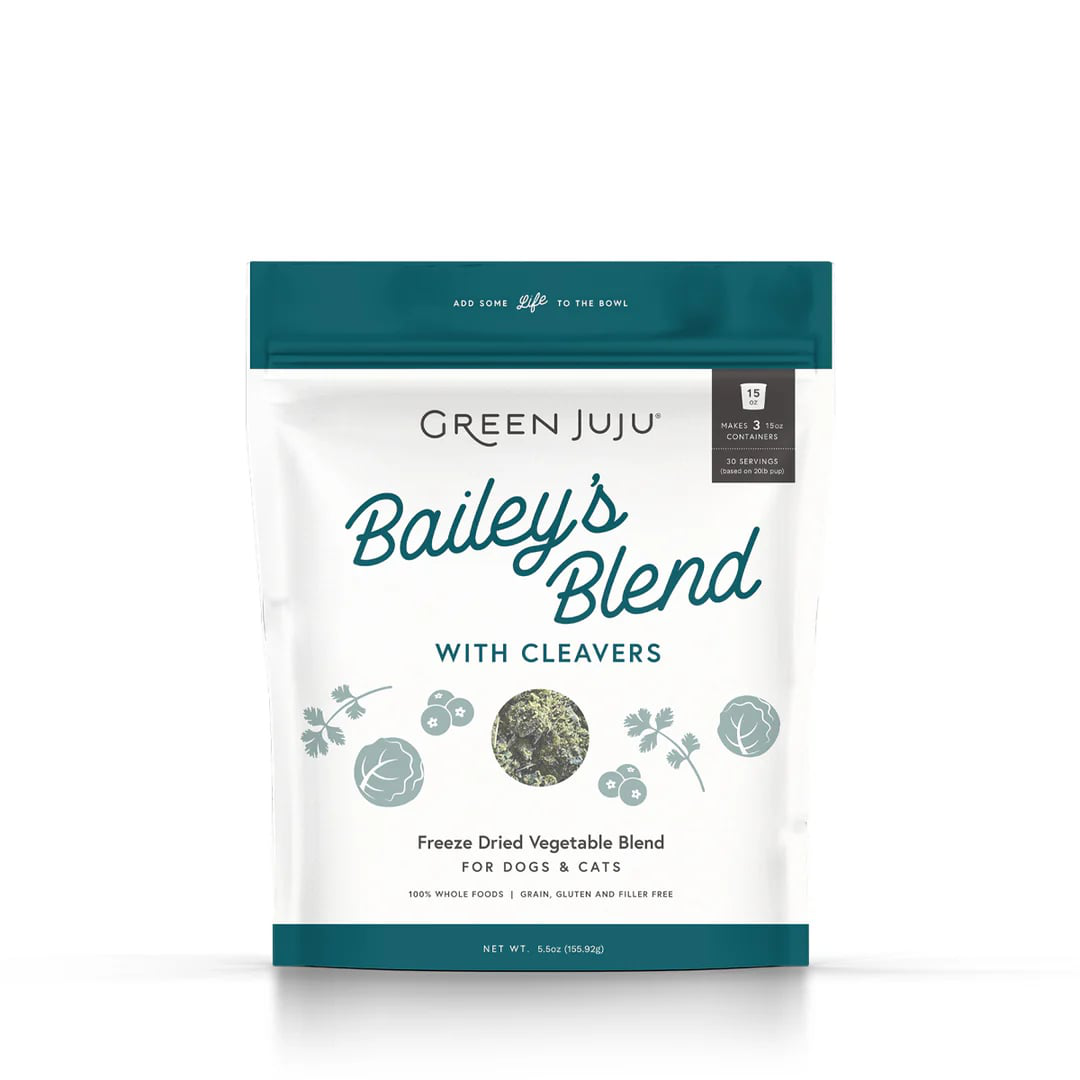 Green Juju Bailey's Blend with Cleavers | Freeze-Dried Vegetable Toppers For Dogs and Cats | Premium Pet Food