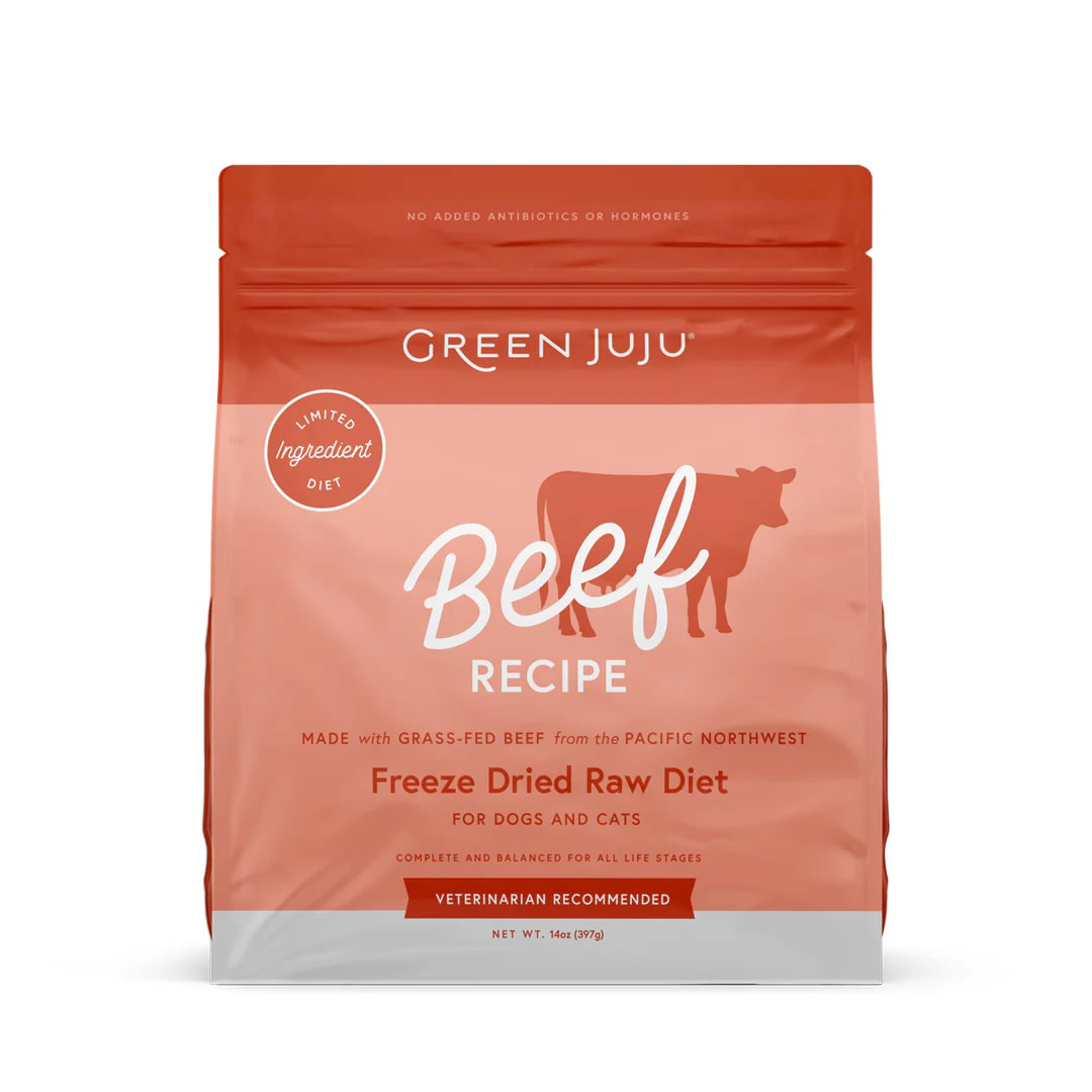 Green Juju Beef Recipe | Freeze Dried Raw Food For Dogs and Cats | Premium Pet Food