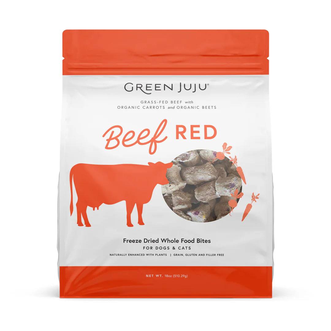 Green Juju Beef Red | Freeze-Dried Treats Whole Food Toppers For Dogs and Cats | Premium Pet Treats