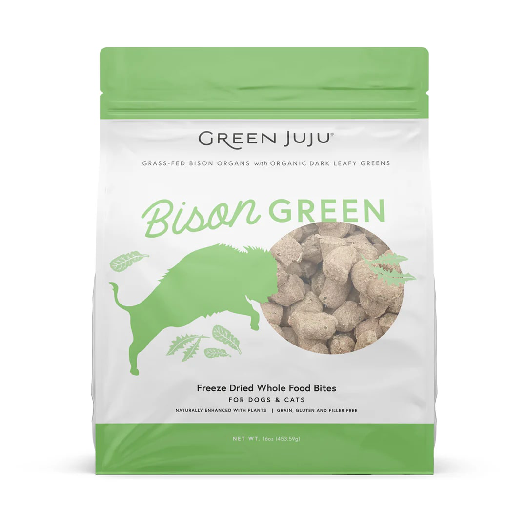 Green Juju Bison Green | Freeze-Dried Treats Whole Food Toppers For Dogs and Cats | Premium Pet Treats
